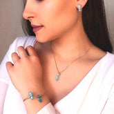 CONJUNTO COM PEDRA RETANGULAR CHAPA DOURADO